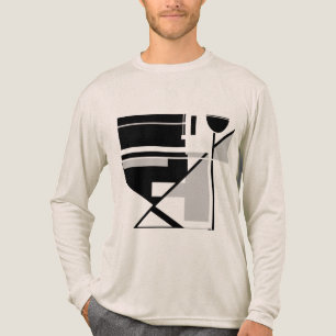 Graues Schwarz Geometrisches Design MCM-inspiriert Tri-Blend Shirt