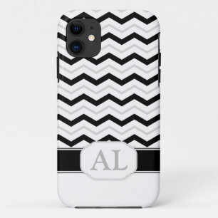 Graues Schwarz/Weiß-Zickzack Monogramm iPhone 5 Fa Case-Mate iPhone Hülle