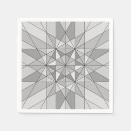 Graues Schwarz-weißes Mosaikdreieck-Retromuster Serviette