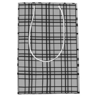 Graues schwarzes Muster minimalistisch Geschenktas Mittlere Geschenktüte