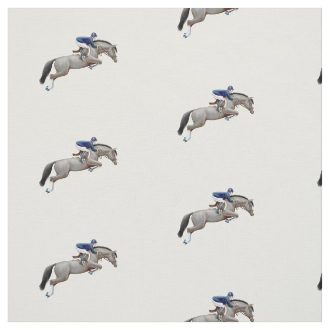 Graues Show-Pullover-Pferdereiter-Gewebe Stoff (Muster)