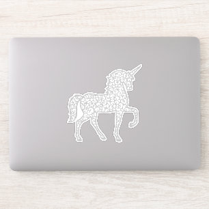 Graues Silber-Lace-Einhorn Aufkleber
