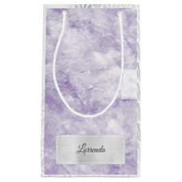Graues Silber Lila violettes Marmor Kleine Geschenktüte