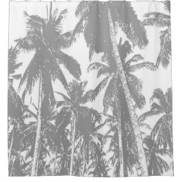 Graues Silhouetted Palm Trees Design Duschvorhang