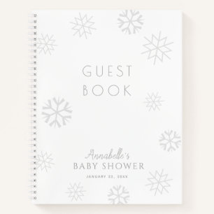Graues Snowflake Baby Showbook Notizbuch