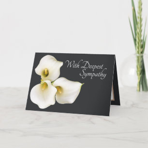 Graues Solid Color Background Calla Lilies Beileid Karte