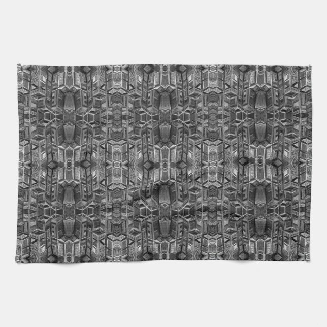 Graues Stadt-Muster-Geschirrtuch Geschirrtuch (Horizontal)