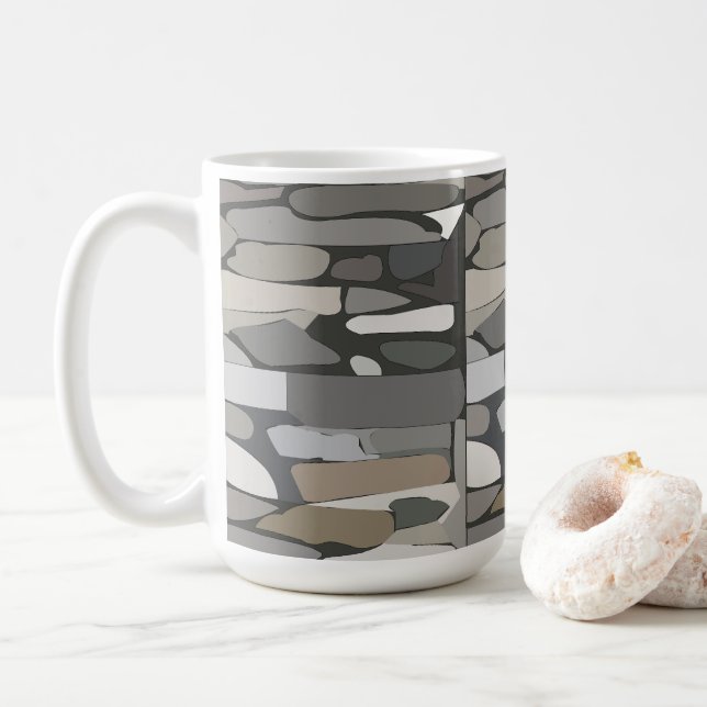 Graues Steinmuster Kaffeetasse (Mit Donut)