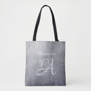 Graues stilvolles rustikales Monogramm Tasche