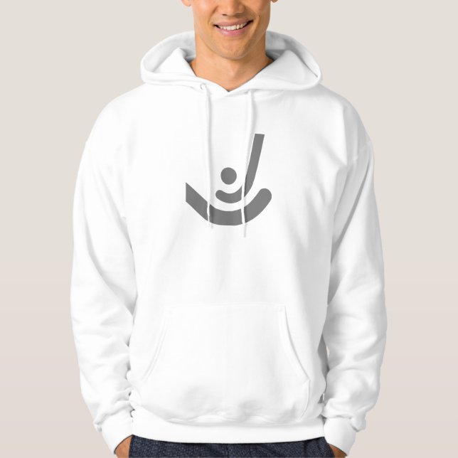 Graues Stöcke u. Ball des Feld-Hockeys Logo Hoodie (Vorderseite)