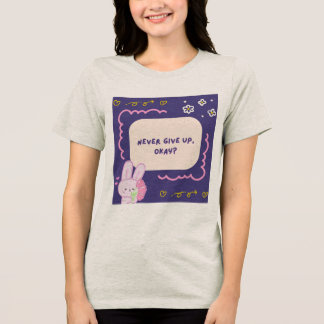 Graues T-Shirt mit rosa und violetter illustrative Tri-Blend Shirt