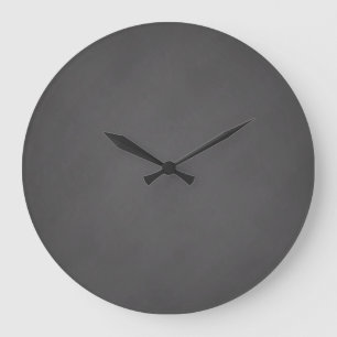 Graues Tafel-Hintergrund-Schwarz-Kreide-Brett Große Wanduhr