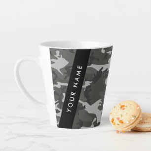 Graues Tarnmuster, Ihr Name, Personalisieren Milchtasse