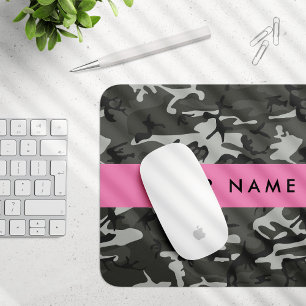 Graues Tarnmuster, Ihr Name, Personalisieren Mousepad