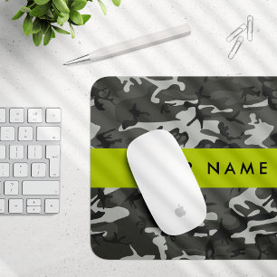 Graues Tarnmuster, Ihr Name, Personalisieren Mousepad