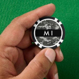 Graues Tarnmuster, Ihr Name, Personalisieren Pokerchips