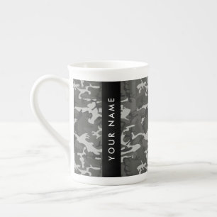 Graues Tarnmuster, Ihr Name, Personalisieren Prozellantasse