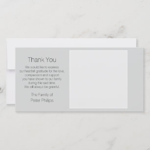 Graues Template Beileid Danke mit weißem Rand