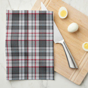 Graues texturiertes Tartan-Karomuster Geschirrtuch