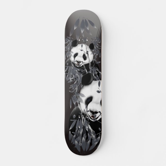 Graues Ton-Panda-Skateboard Skateboard (Vorderseite)