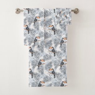 Graues Toucan Badhandtuch Set