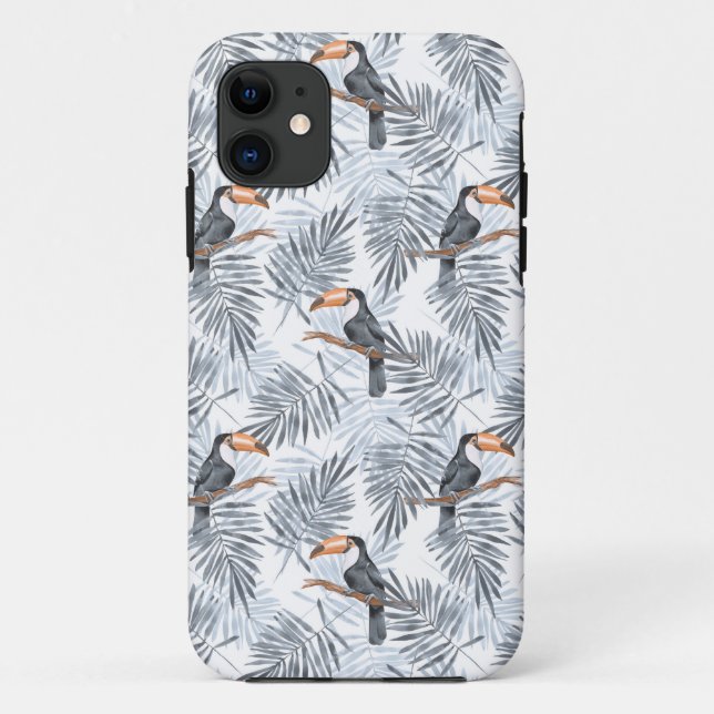 Graues Toucan Case-Mate iPhone Hülle (Rückseite)