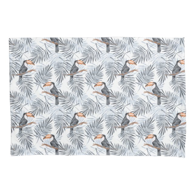 Graues Toucan Kissenbezug (Vorderseite-Links)
