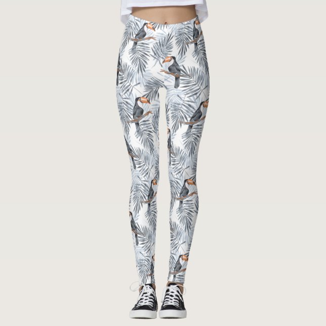Graues Toucan Leggings (Vorderseite)
