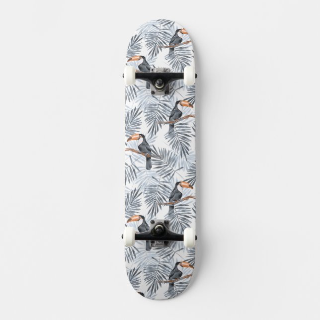 Graues Toucan Skateboard (Vorderseite)