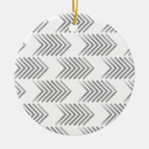 Graues Tribal Arrow Muster Keramik Ornament