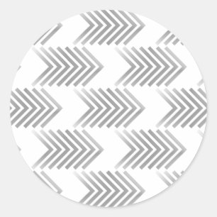 Graues Tribal Arrow Muster Runder Aufkleber