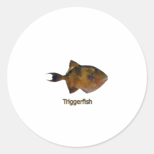 Graues Triggerfish-Logo Runder Aufkleber