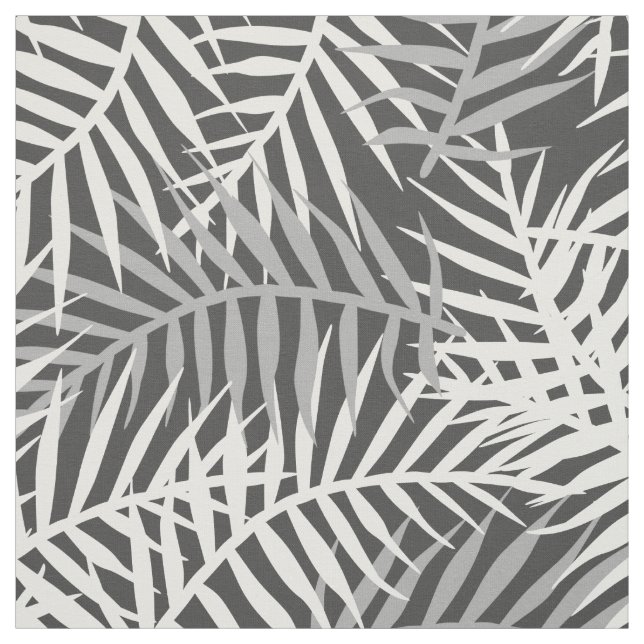 Graues tropisches Blätter Palm Tree Fern Leaf Must Stoff (Muster)