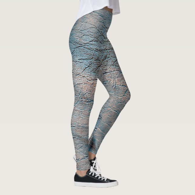 Graues und bräunliches Leder mit Satin-Farbe Leggings (Rechts)