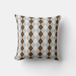 Graues und CHOCOLATE BROWN Diamonds RAUTE Muster Kissen