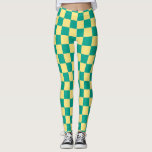 Graues und gelbes kariertes Muster Leggings<br><div class="desc">Leggings für grüne und gelbe karierte Tafelmuster</div>