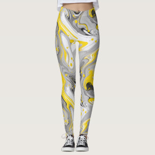 Graues und gelbes Muster Leggings