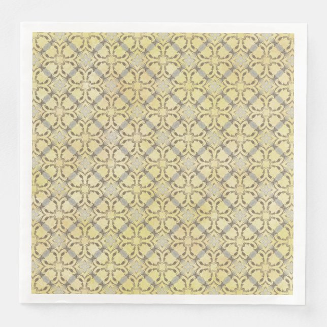 Graues und gelbes Skelett Serviette (Vorderseite)