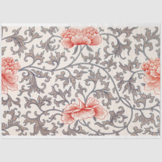 Graues und korallenblumengepresstes Papier