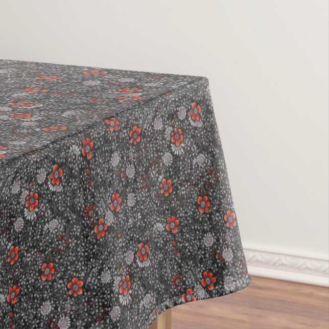 Graues und orangefarbenes Muster Subtile Niedliche Tischdecke (Beispiel)