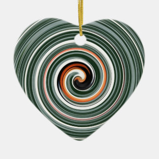 Graues und orangefarbenes Spiralmuster Keramikornament