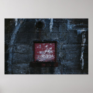 Graues und rotes Wandregal Poster