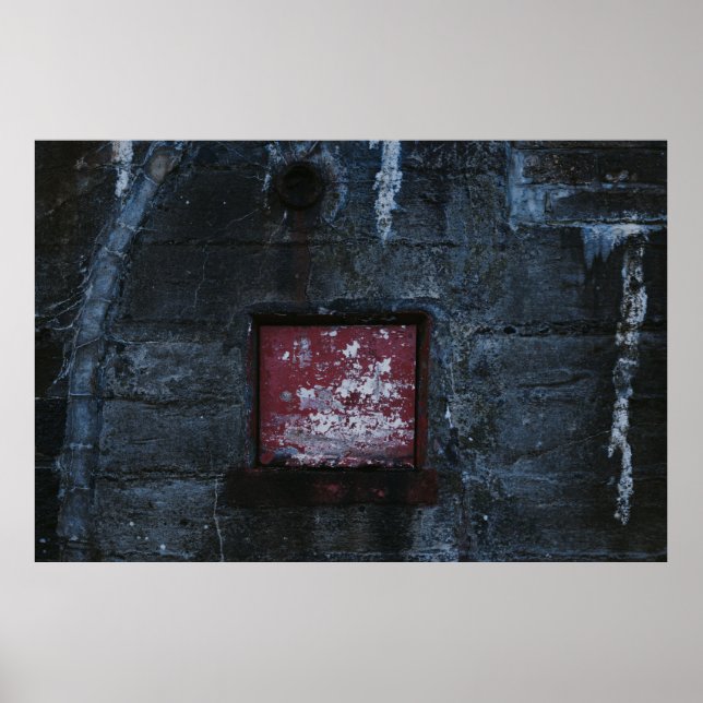 Graues und rotes Wandregal Poster (Vorne)