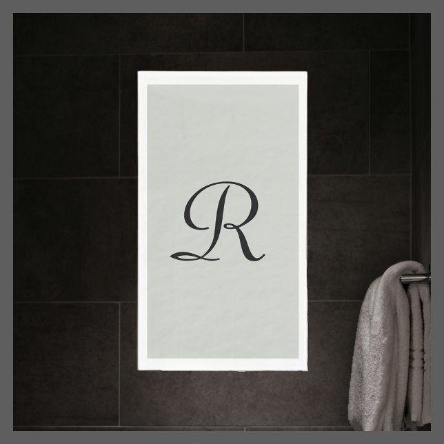 Graues und schwarzes Mit Monogramm Papierhandtuch Serviette (Von Creator hochgeladen)