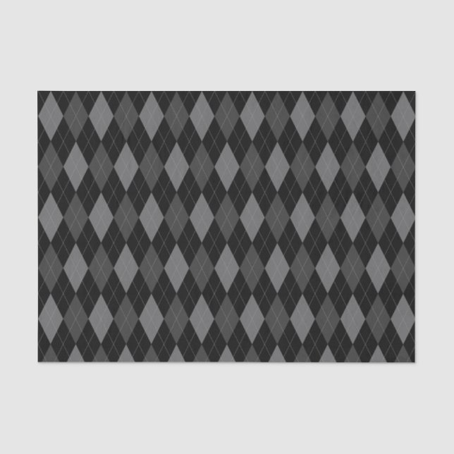 Graues und schwarzes Rauten-Muster-Seidenpapier Seidenpapier (Vorderseite)