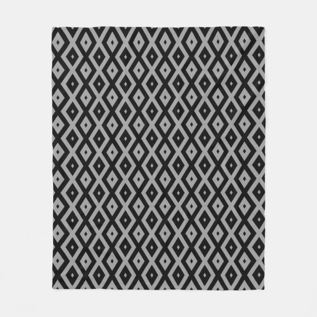 Graues und schwarzes Rautenmuster Fleecedecke (Vorderseite)