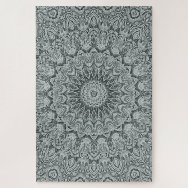 Graues und silberes Mandala-Muster (Vertikal)