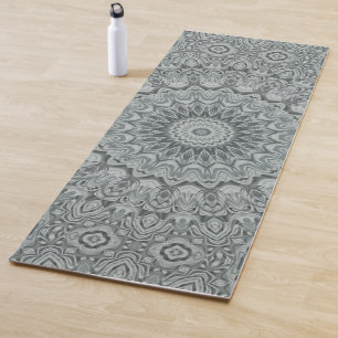 Graues und silbernes Mandala-Musterdesign Yogamatte