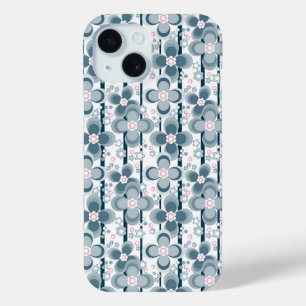 Graues und weißes Blumenmuster grau Case-Mate iPhone Hülle