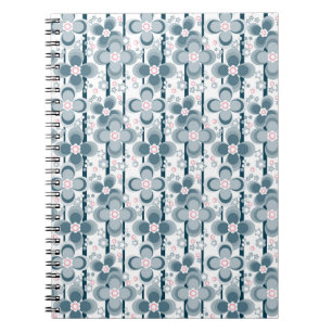 Graues und weißes Blumenmuster grau Notizblock